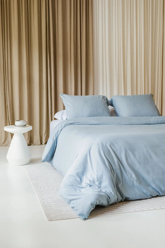 100% Egyptisch katoen dekbedovertrek baby blauw fris