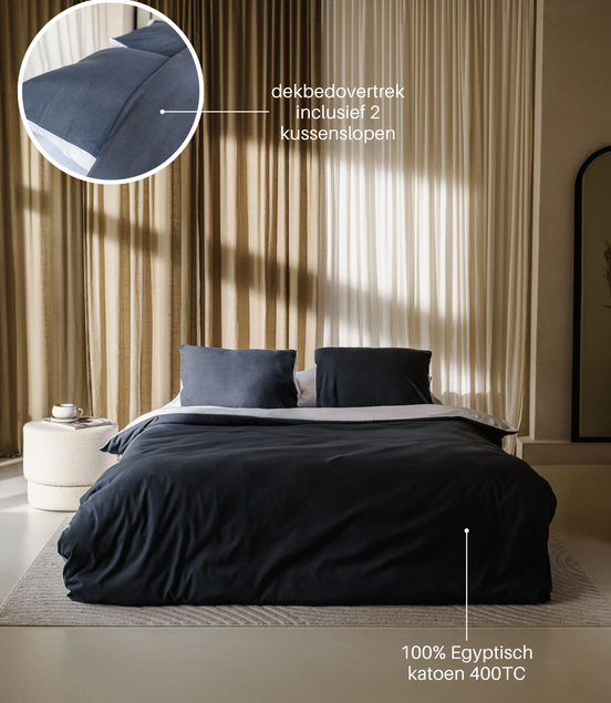 Néarr dekbedovertek Grijs wit