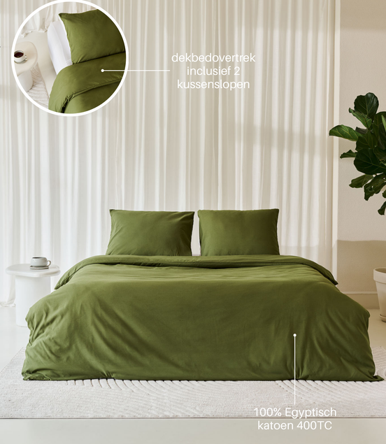 Egyptisch katoen beddengoed groen